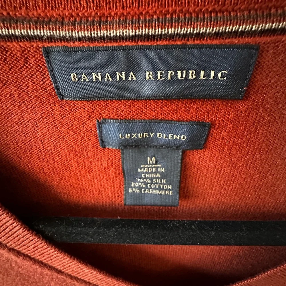 🧥 Banana Republic Luxury Blend V-Neck Sweater Men’s Medium Silk Cashmere Blend